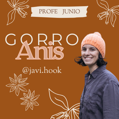 CLASE CON JAVI @javi.hook –  PROFE DE JUNIO 2026: GORRO ANÍS – TÉCNICA DE VUELTAS CORTAS